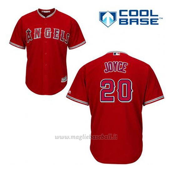 Maglia Baseball Uomo Los Angeles Angels Matt Joyce 20 Rosso Alterner Cool Base